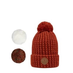 Cabaïa Bonnet Avec 3 Pompons Interchangeables Taille Unique Bandista Terracotta
