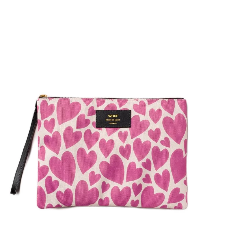 Wouf Pochette Large XL 26 Cm Pink Love 1 Wouf Pochette Large XL 26 Cm Pink Love