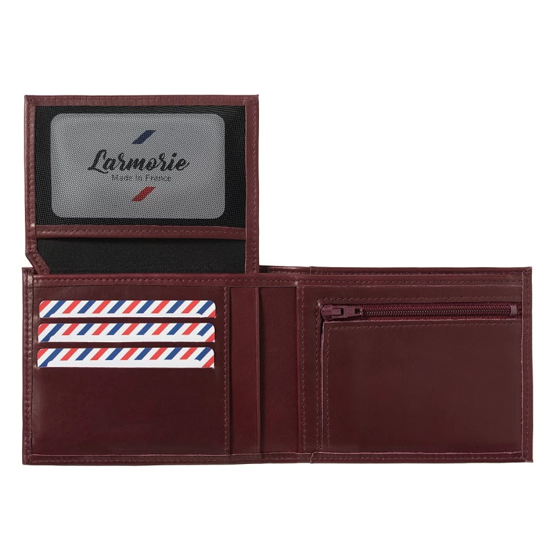 Portefeuille Italien Arthur En Cuir Lisse Vigne Rouge 3 Portefeuille Italien Arthur En Cuir Lisse Vigne Rouge – Image 3