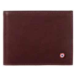 Portefeuille Italien Arthur En Cuir Lisse Vigne Rouge