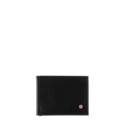 Portefeuille Italien Hector Avec Pince à Billets En Cuir Lisse Noir C'est Noir
