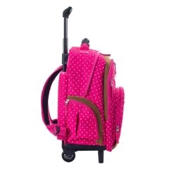 Sac à Dos à Roulettes 49 Cm Rose à Pois Blancs -Bagages Et Sacs sac a dos a roulettes 49 cm rose a pois blancs 2