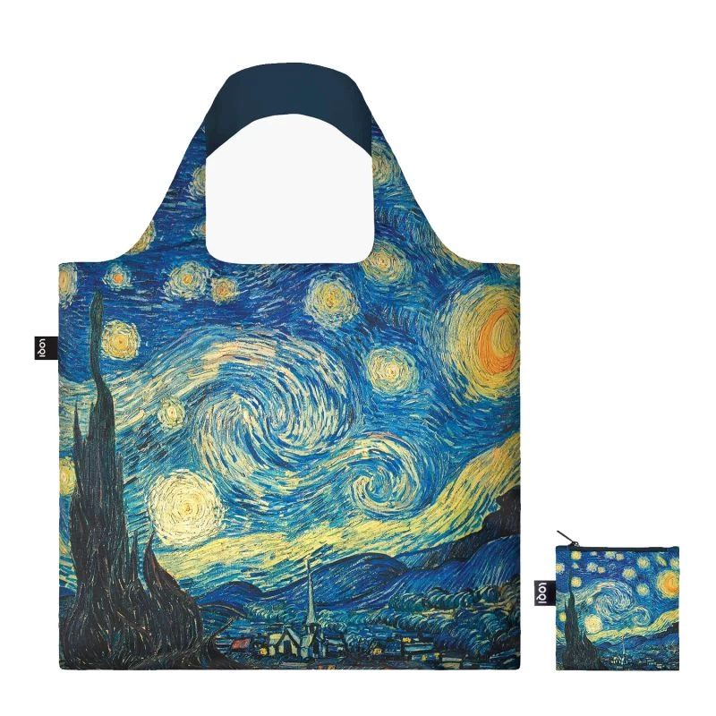 Sac Shopping Pliable Avec Pochette Zip 50cm La Nuit étoilée De Van Gogh 1 Sac Shopping Pliable Avec Pochette Zip 50cm La Nuit étoilée De Van Gogh