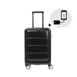 Valise Cabine Rigide Avec Port USB Intégré Taza 56 Cm Black