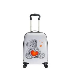 Valise Cabine Rigide Kid Ourson 48 Cm Noir/blanc