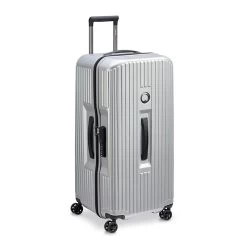Delsey Paris Valise Rigide Securitime Zip Trunk 80 Cm Argent